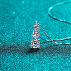 Colar Pingente Moissanite Gota Corrente Box Prata 925 Ouro 18K — Certificado GRA