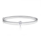 Pulseira Bangle Moissanite Corte Pêra 1 e 2 Quilates Prata 925 — Certificado GRA