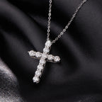 Colar Cruz com Moissanite em Prata 925