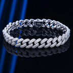Pulseira Cubana Zircônia 8mm Prata 925 Banho Ouro 18K — Visual Impactante