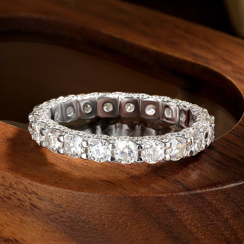 Anel Solitário Moissanite 2,5 Quilates Prata 925 Ouro Branco 18K — Certificado GRA