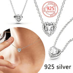 Conjunto Coração com Zircônia em Prata 925