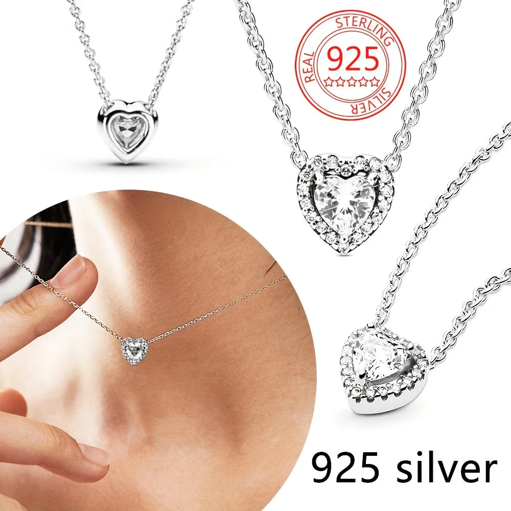 Conjunto Coração com Zircônia em Prata 925