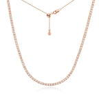 Colar Choker Riviera 2 mm em Prata 925 com Moissanite ou Zircônia