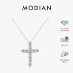 Colar Cruz com Moissanite em Prata 925