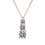 Colar Pingente Moissanite Gota Corrente Box Prata 925 Ouro 18K — Certificado GRA