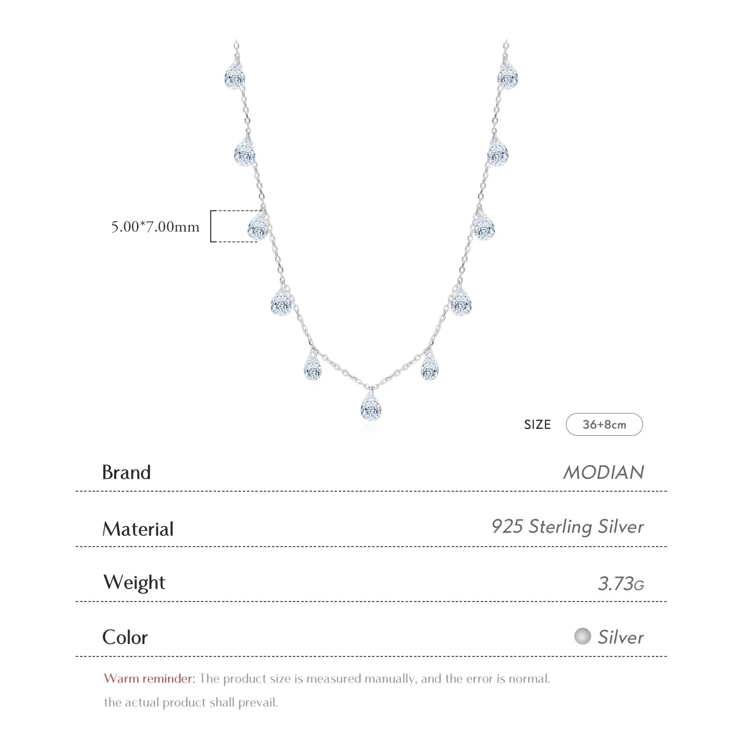 Colar Choker Gota com Zircônia em Prata 925