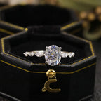 Anel Solitário Oval Moissanite 1 Quilate Prata 925 | Certificado GRA