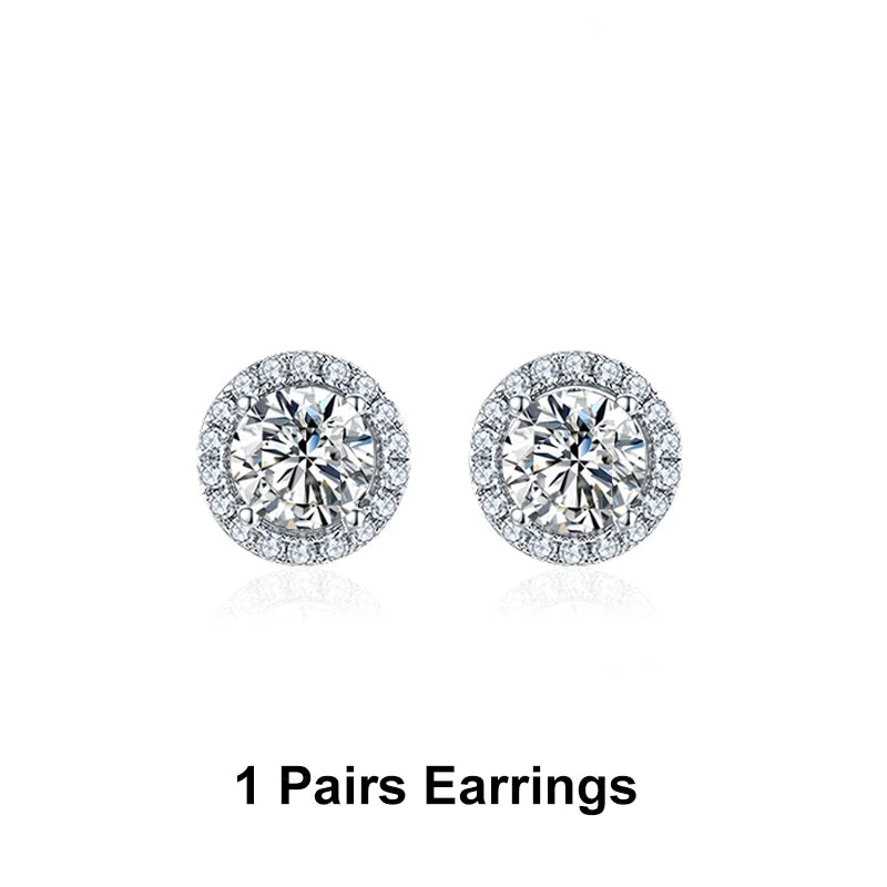 Conjunto Colar e Brincos de Moissanite em Prata 925