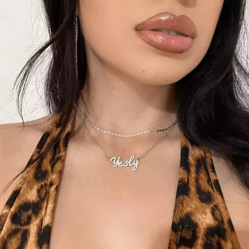 Colar com Nome Personalizado em Moissanite 3D e Prata 925