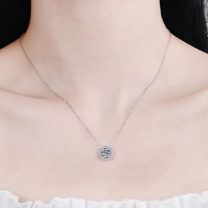 Conjunto Colar e Brincos de Moissanite em Prata 925