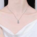Colar Pingente Moissanite Gota Corrente Box Prata 925 Ouro 18K — Certificado GRA