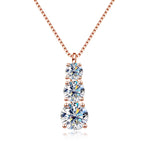 Colar Pingente Moissanite Gota Corrente Box Prata 925 Ouro 18K — Certificado GRA