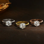 Anel Solitário Moissanite 6 Pinos 5 Quilates Prata 925 | Estilo Noivado GRA