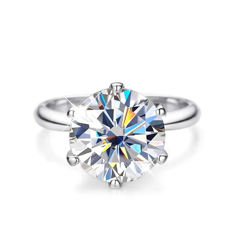 Anel Solitário Moissanite Certificada 3 Quilates Prata 925