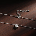 Colar Pingente Solitário Moissanite Prata 925 Banho Ouro 18K — Certificado GRA