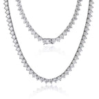 Colar Tênis Moissanite 3 Garras 3/4/5mm Prata 925 Sólida — Certificado GRA
