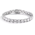 Pulseira Riviera Tênis Moissanite 2mm a 6,5mm Prata 925 Ouro Branco — Certificado GRA