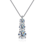 Colar Pingente Moissanite Gota Corrente Box Prata 925 Ouro 18K — Certificado GRA