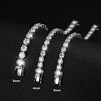 Pulseira Riviera Tênis Moissanite D VVS1 Prata 925 Ouro 18K — Certificado GRA