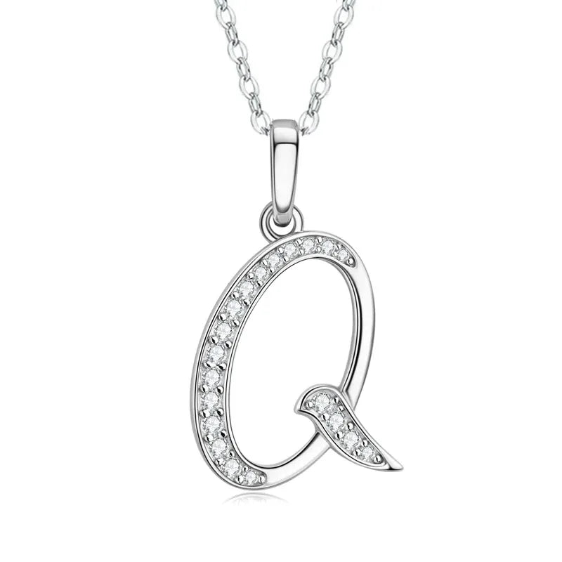 Colar Choker com Pingente de Letra em Prata 925