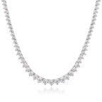 Colar Riviera Tênis Moissanite 3 Garras Prata 925 Ouro 18K — Certificado GRA