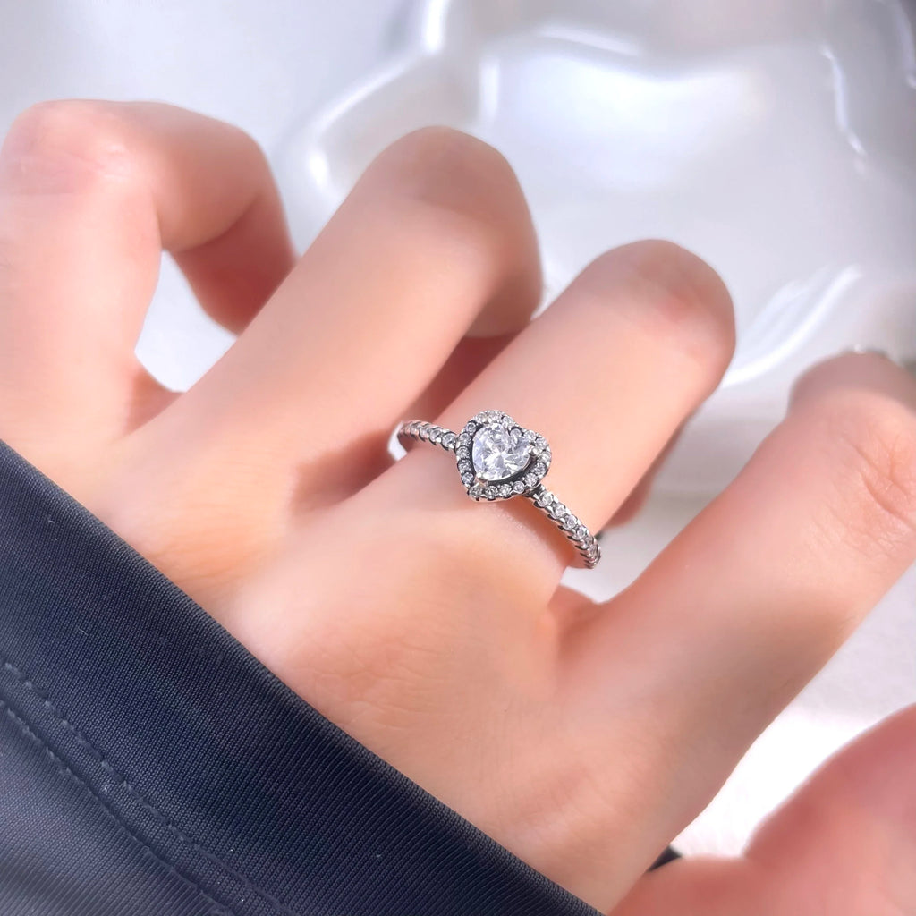 Conjunto Coração com Zircônia em Prata 925
