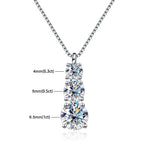 Colar Pingente Moissanite Gota Corrente Box Prata 925 Ouro 18K — Certificado GRA