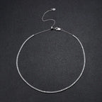 Colar Choker Riviera 2 mm em Prata 925 com Moissanite ou Zircônia