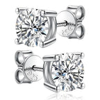 Brinco Solitário Moissanite 2 Quilates Prata 925 — Diamante de Laboratório GRA