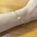 Pulseira Bangle Moissanite Corte Pêra 1 e 2 Quilates Prata 925 — Certificado GRA