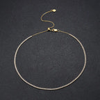 Colar Choker Riviera 2 mm em Prata 925 com Moissanite ou Zircônia