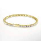 Pulseira Riviera Tênis Moissanite 4mm Prata 925 Ouro 18K — GRA D VVS1