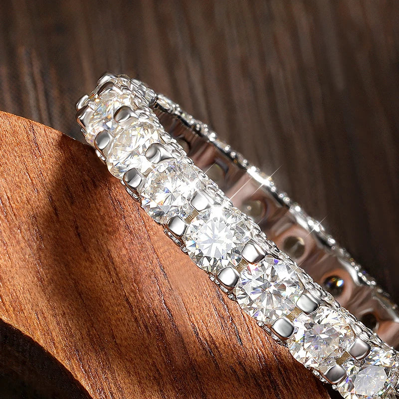 Anel Solitário Moissanite 2,5 Quilates Prata 925 Ouro Branco 18K — Certificado GRA