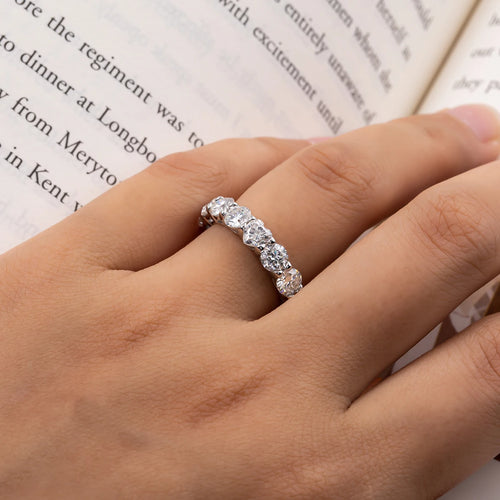 Aliança Inteira Coração de Moissanite 4mm em Prata 925 Banhada a Ouro 18K