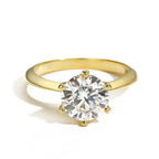 Anel Solitário Moissanite 6 Pinos 5 Quilates Prata 925 | Estilo Noivado GRA