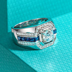 Anel Masculino de Moissanite 1ct em Prata 925 Banhado a Ouro 18K