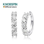 Brinco Argola Clique Moissanite Prata 925 Ouro Branco 18K — Certificado GRA