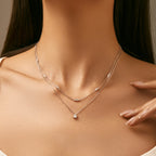Colar Choker Duplo com Moissanite em Prata 925
