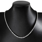 Colar Riviera Tênis Moissanite 3 Garras Prata 925 Ouro 18K — Certificado GRA