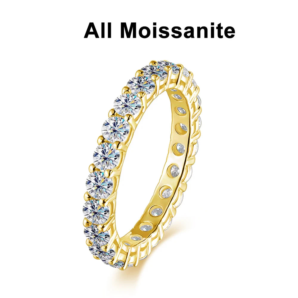 Aliança Riviera com Moissanite em Prata 925