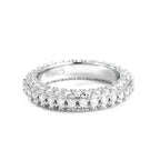 Aliança Russa Inteira Moissanite 5mm Prata 925 com Ródio — Certificado GRA