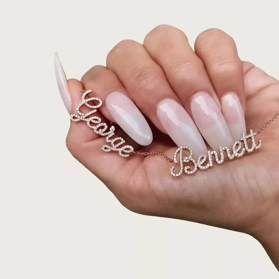 Colar Pingente com Nome Personalizado em Moissanite e Prata 925