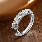 Brinco Argola Clique Moissanite Prata 925 Ouro Branco 18K — Certificado GRA