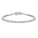 Pulseira Riviera Tênis Moissanite 2mm a 6,5mm Prata 925 Ouro Branco — Certificado GRA