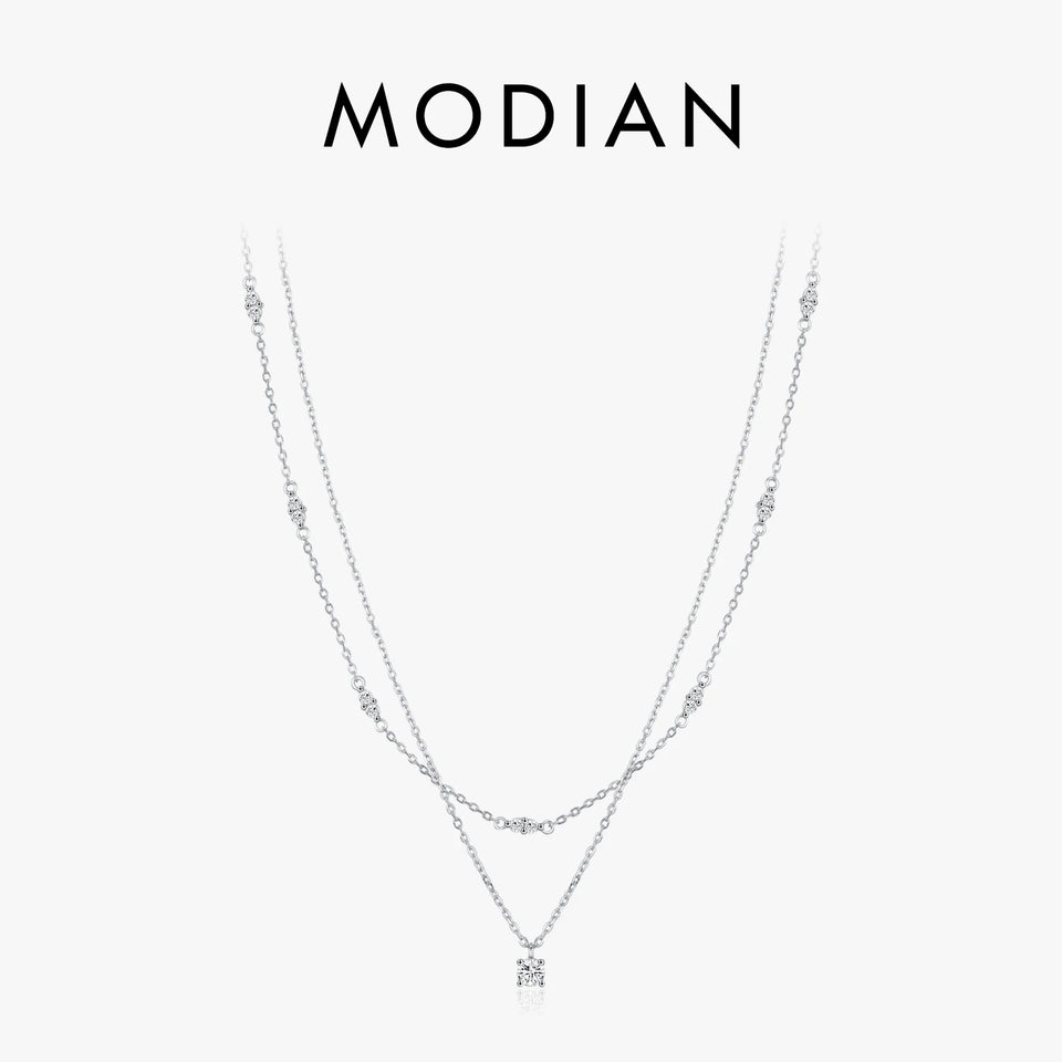 Colar Choker Duplo com Moissanite em Prata 925