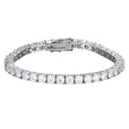 Pulseira Riviera Tênis Moissanite 2mm a 6,5mm Prata 925 Ouro Branco — Certificado GRA