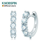 Brinco Argola Clique Moissanite Prata 925 Ouro Branco 18K — Certificado GRA