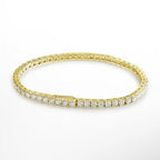 Pulseira Riviera Tênis Moissanite 4mm Prata 925 Ouro 18K — GRA D VVS1