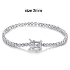 Pulseira Riviera Tênis Moissanite 2mm a 6,5mm Prata 925 Ouro Branco — Certificado GRA
